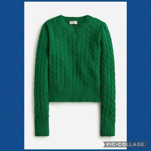 J. Crew Cashmere Shrunken Cable Knit Sweater